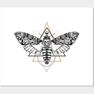 Dead head moth in aztec style Posters and Art